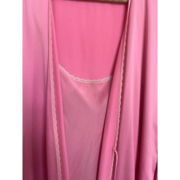 Vintage Victoria's Secret Lace Satin Penquoir Robe Cami Slip Dress Size S Set - Picture 10 of 16